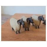 Vintage Authentic Hand-carved Handpainted Wooden Nativity Scene - Shepherds (x2), Wise Man (x1), Rams (x3), Cow (x1) 7-piece by Henning Engelsen (Norway)