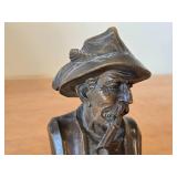 Vintage Man Smoking Pipe theme Black Forest Hand-carved Wooden Bust by Oberammergau (Germany)