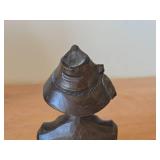 Vintage Man Smoking Pipe theme Black Forest Hand-carved Wooden Bust by Oberammergau (Germany)