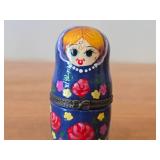 Decorative Hinged Trinket Box designed as Russian Matryoshka Nesting Doll