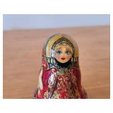 Vintage Handpainted Russian Matryoshka Roly-Poly Musical Wobbling Doll