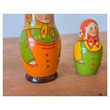 Vintage Handpainted Wooden Traditional Russian Matryoshka Nesting Doll Set of 4