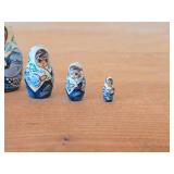 Vintage Handpainted Wooden Traditional Russian Matryoshka Nesting Doll Set of 9 (1989) (Abpamuebo Russia)