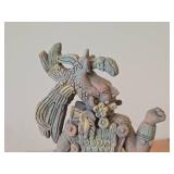 Ancient Mayan Warrior theme Ceramic Figurine