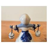 Vintage Water Boy theme Ceramic Figurine Set of 2 / Delft style