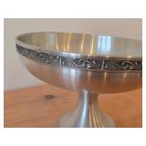 Vintage Pewter Bowl (Norway) 6 1/2" x 10"