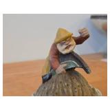 Vintage Legendary Sea Spirit Draugen (from Norwegian Folklore) theme Authentic Handcrafted Hand carved Wooden Collectible Figurine by Henning Engelson (Norway)