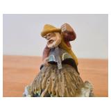 Vintage Legendary Sea Spirit Draugen (from Norwegian Folklore) theme Authentic Handcrafted Hand carved Wooden Collectible Figurine by Henning Engelson (Norway)