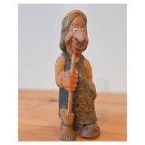 Vintage Troll theme by Anton Sveen Hand Carved Birch Wood Figurine (Norway)