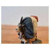 Vintage Milkmaid Milking a Goat theme Handcrafted Figurine by Henning Engelson (Norway)