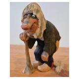 Vintage Norwegian Folk Art Troll theme Authentic Handcarved Hand-painted Wooden Figurine by Henning Engelson (Norway)