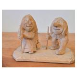 Vintage Troll theme Hand Carved Wooden Authentic Figurine by Ottar Grubbil (Norway)