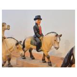 Complete Collection of 11 Authentic Hand Carved Handpainted Wooden Figurines os Traditional Norwegian Wedding Entourage on Horseback by Henning Engelsen of Norway