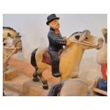 Complete Collection of 11 Authentic Hand Carved Handpainted Wooden Figurines os Traditional Norwegian Wedding Entourage on Horseback by Henning Engelsen of Norway