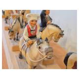 Complete Collection of 11 Authentic Hand Carved Handpainted Wooden Figurines os Traditional Norwegian Wedding Entourage on Horseback by Henning Engelsen of Norway