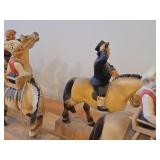 Complete Collection of 11 Authentic Hand Carved Handpainted Wooden Figurines os Traditional Norwegian Wedding Entourage on Horseback by Henning Engelsen of Norway