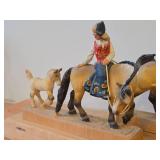 Complete Collection of 11 Authentic Hand Carved Handpainted Wooden Figurines os Traditional Norwegian Wedding Entourage on Horseback by Henning Engelsen of Norway