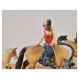 Complete Collection of 11 Authentic Hand Carved Handpainted Wooden Figurines os Traditional Norwegian Wedding Entourage on Horseback by Henning Engelsen of Norway