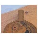 Vintage Wood and Leather Fireplace Bellows Featuring Hand Carved Troll and Copper Tip