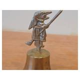 Vintage Witch Riding a Broomstick theme Brass Bell