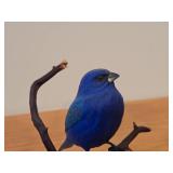 Indigo Bunting Perched on a Branch theme by Paul Thompson (12/91) #31 Hand Carved Figurine
