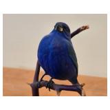 Indigo Bunting Perched on a Branch theme by Paul Thompson (12/91) #31 Hand Carved Figurine