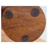 Indigo Bunting Perched on a Branch theme by Paul Thompson (12/91) #31 Hand Carved Figurine