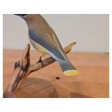 Cedar Waxwing Perched on a Branch theme by Paul Thompson (8/91) ##29 Hand Carved Figurine