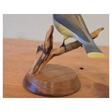 Cedar Waxwing Perched on a Branch theme by Paul Thompson (8/91) ##29 Hand Carved Figurine