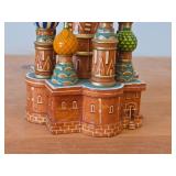 Vintage Handpainted Wooden Figurine of St. Basil Cathedral from USSR Era in Red Square St. Petersburg