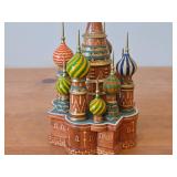 Vintage Handpainted Wooden Figurine of St. Basil Cathedral from USSR Era in Red Square St. Petersburg