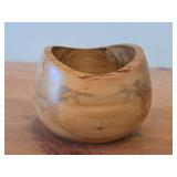Handcrafted Wooden Bowl likely made from spotted beech or maple wood