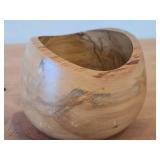 Handcrafted Wooden Bowl likely made from spotted beech or maple wood