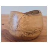 Handcrafted Wooden Bowl likely made from spotted beech or maple wood