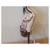 Crowned Crane Brooch - Hand Embroidered