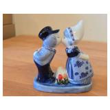 Vintage Holland Boy and Girl Kissing theme Ceramic Figurine
