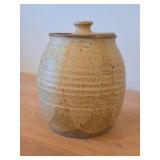 Handcrafted Stoneware Pottery Jar with Lid