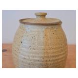 Handcrafted Stoneware Pottery Jar with Lid