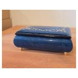 Vintage Water Music Laquer Finish Inlaid Wood Music Box by Splendid (New York)