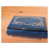 Vintage Water Music Laquer Finish Inlaid Wood Music Box by Splendid (New York)