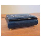 Vintage Water Music Laquer Finish Inlaid Wood Music Box by Splendid (New York)