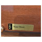 Vintage Water Music Laquer Finish Inlaid Wood Music Box by Splendid (New York)