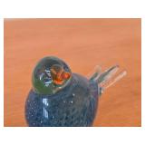 Vintage Blue Bird theme Art Glass Figurine