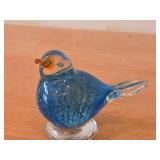 Vintage Blue Bird theme Art Glass Figurine