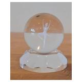 Crystal Ball with 3D Engraved Ballerina on a Crystal Stand
