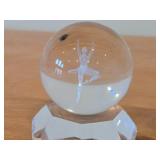 Crystal Ball with 3D Engraved Ballerina on a Crystal Stand