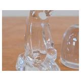 Lot of (2) Owl and Polar Bear theme Crystal Figurines by Hadeland Glasswerk