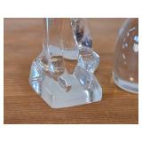 Lot of (2) Owl and Polar Bear theme Crystal Figurines by Hadeland Glasswerk