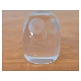 Lot of (2) Owl and Polar Bear theme Crystal Figurines by Hadeland Glasswerk