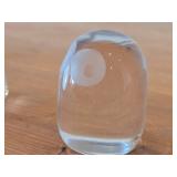 Lot of (2) Owl and Polar Bear theme Crystal Figurines by Hadeland Glasswerk